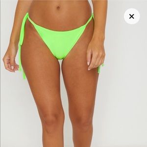 Pretty Little Thing Lime Side Tie Bikini Bottom